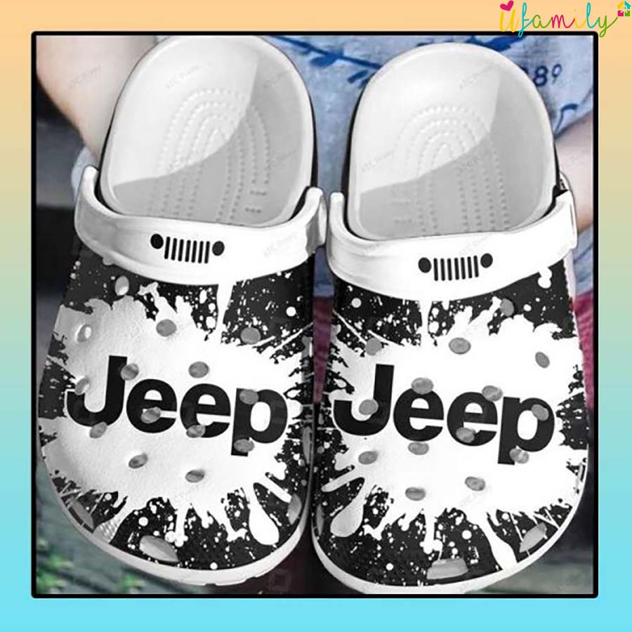 Black White Jeep Crocs