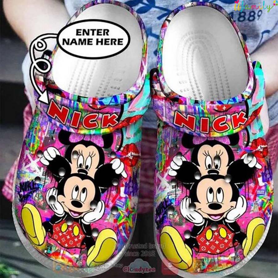 Disney Mickey Minnie Color Custom Name Crocs