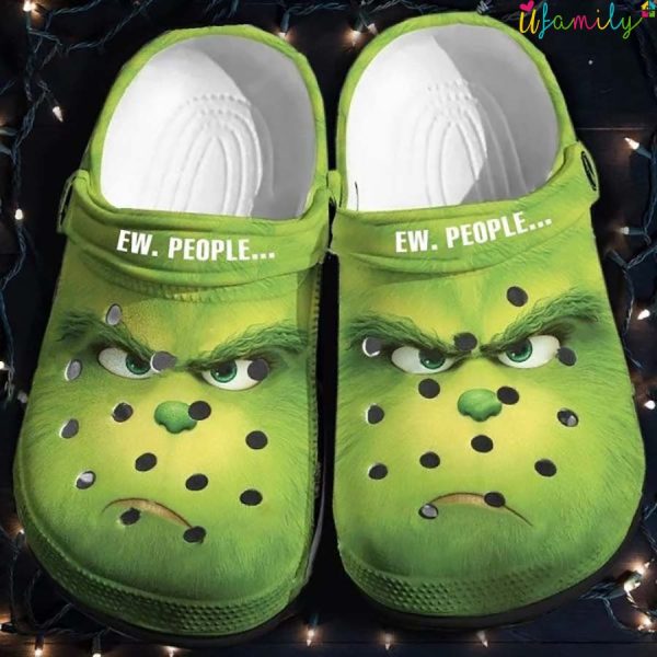 Funny Ew People Grinch Christmas Crocs