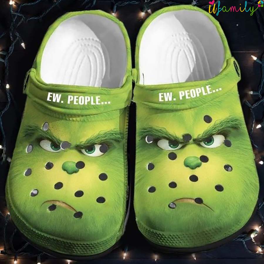 Funny Ew People Grinch Christmas Crocs