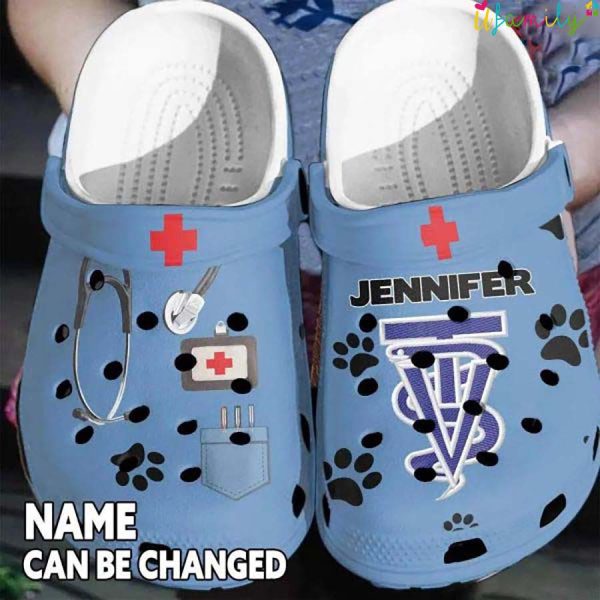 Personalized Dog Veterinarian Crocs With Veterinary Symbol