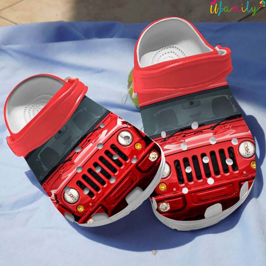 Red Jeep Car Crocs