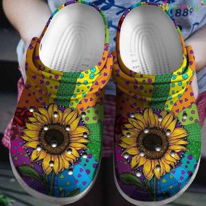 Sunflower Hippie Colorful Crocs