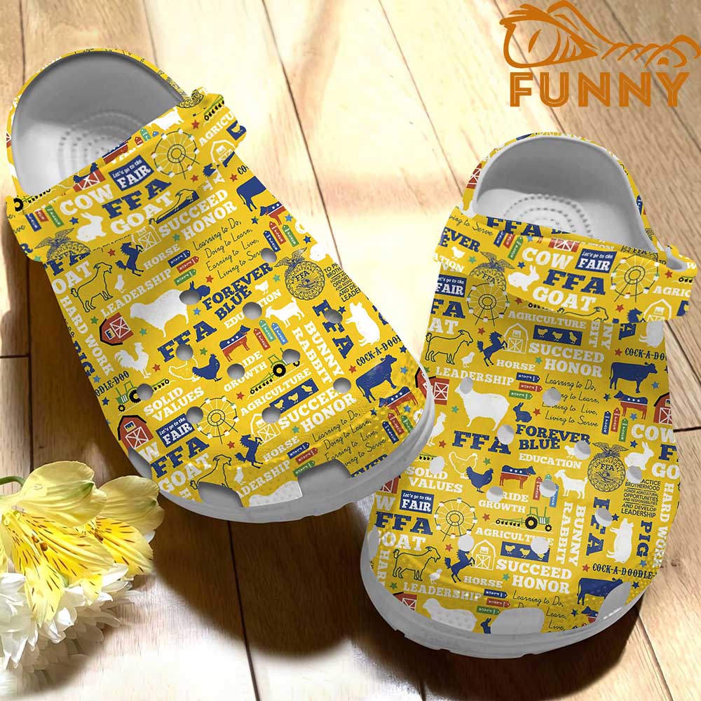 Stay Safe and Comfortable with Agriculture FFA Yellow Crocs - Order Now!