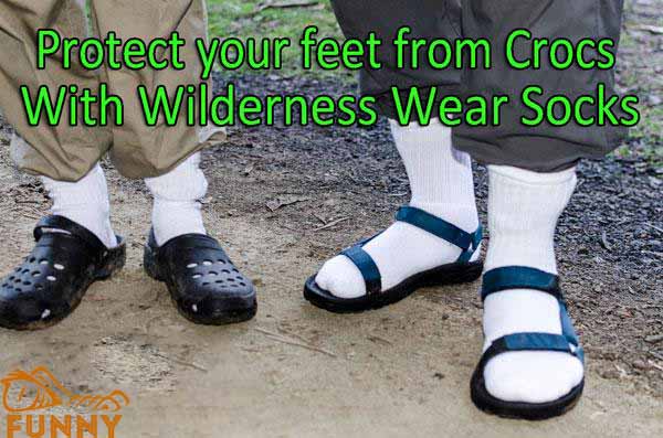 Crocs with socks and sandals meme