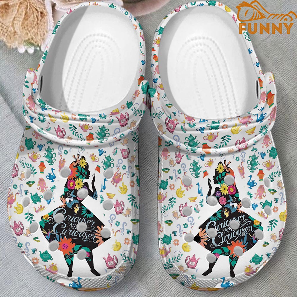 Alice In Wonderland Floral Crocs