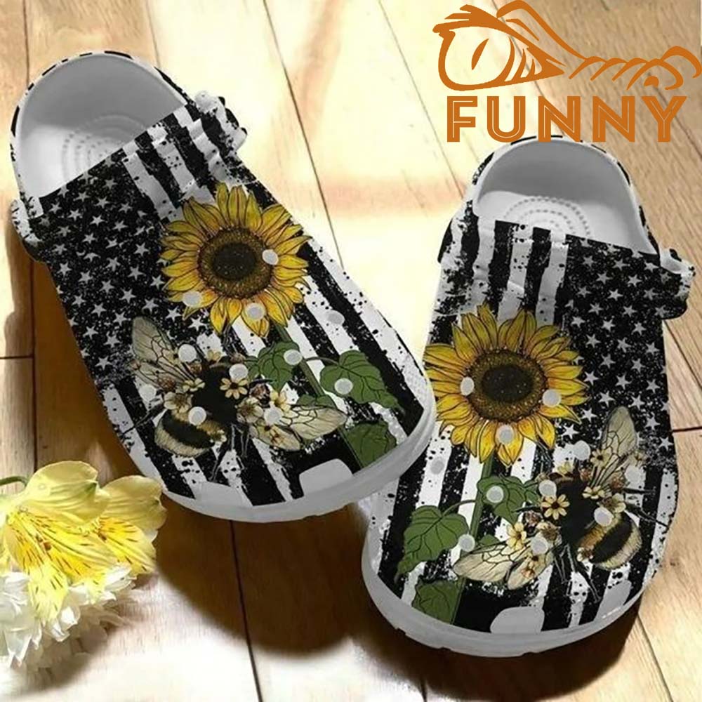 American Bees And Sunflowers Crocs