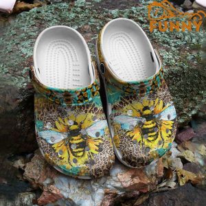 Bee Sunflower Leopard Crocs 1