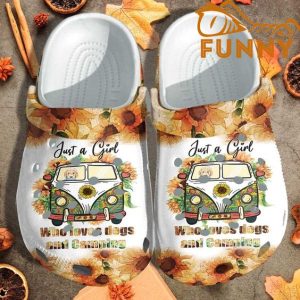 Camping Sun Flower Crocs Just A Girl Who Love Dogs