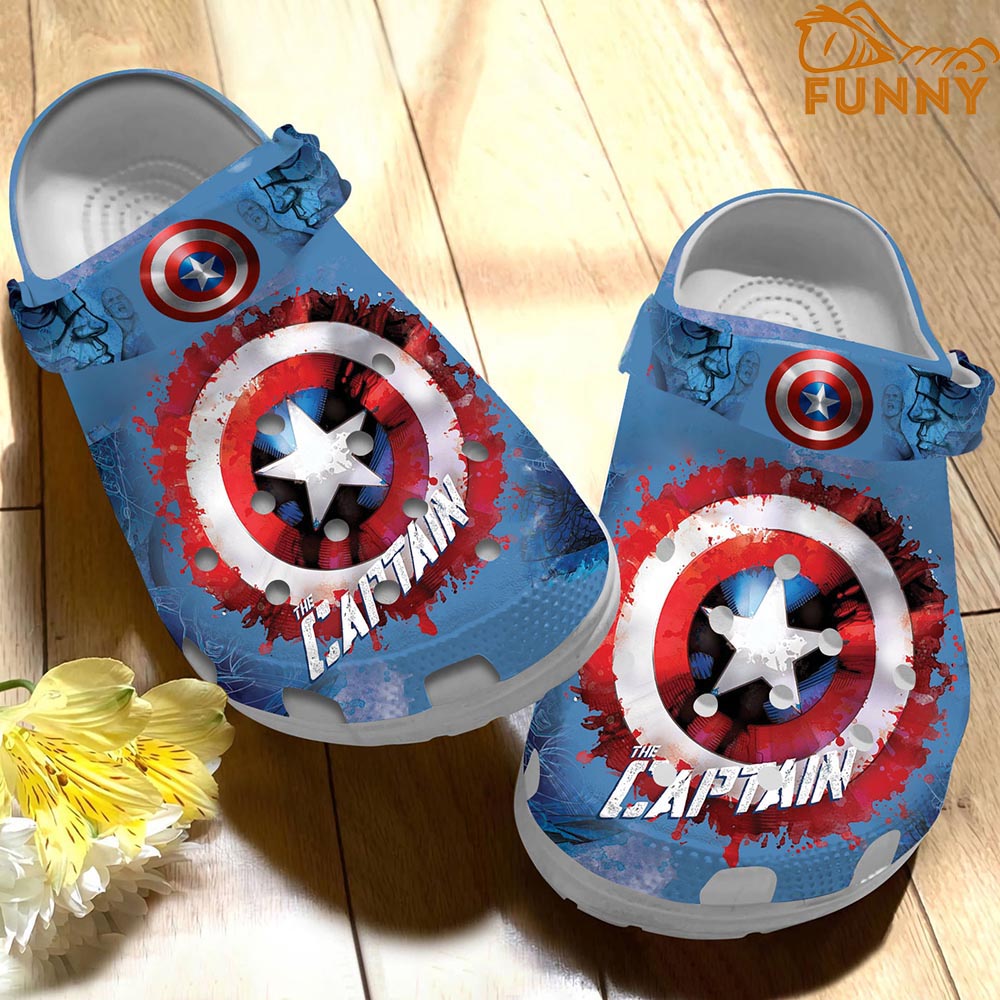Captain America Crocs Clog Shoes - Step into style with Funny Crocs
