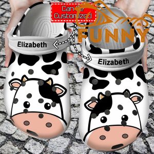 Cow Face Print Custom Crocs With Name - Discover Comfort And Style Clog ...