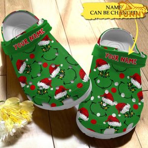 Custom Green Grinch Christmas Crocs