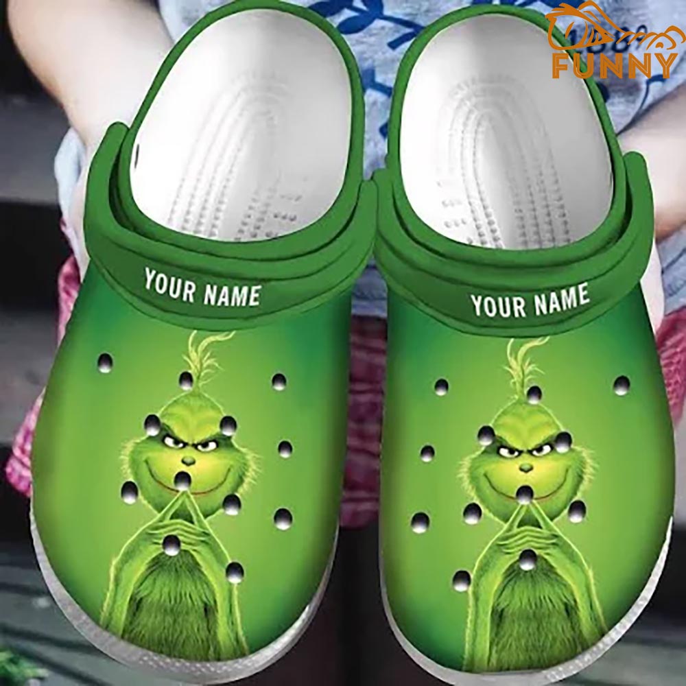 Custom Green Grinch Crocs Clog Shoes