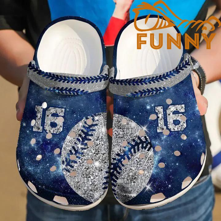 Custom Name Softball Galaxy Crocs