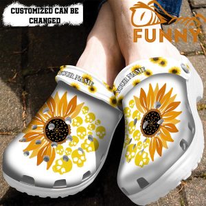 Custom Skull Sunflower White Crocs