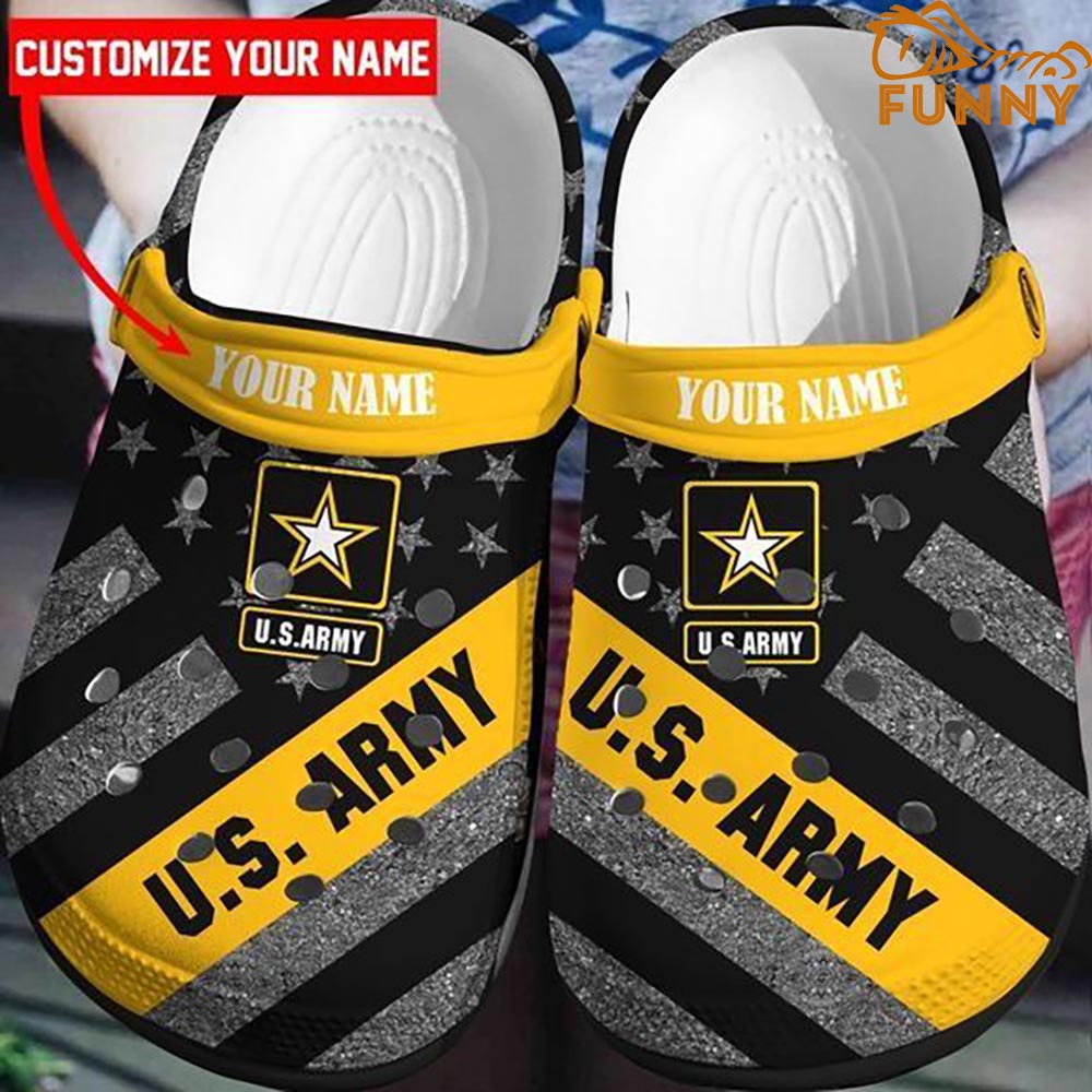 Custom US Army Yellow And Black Crocs