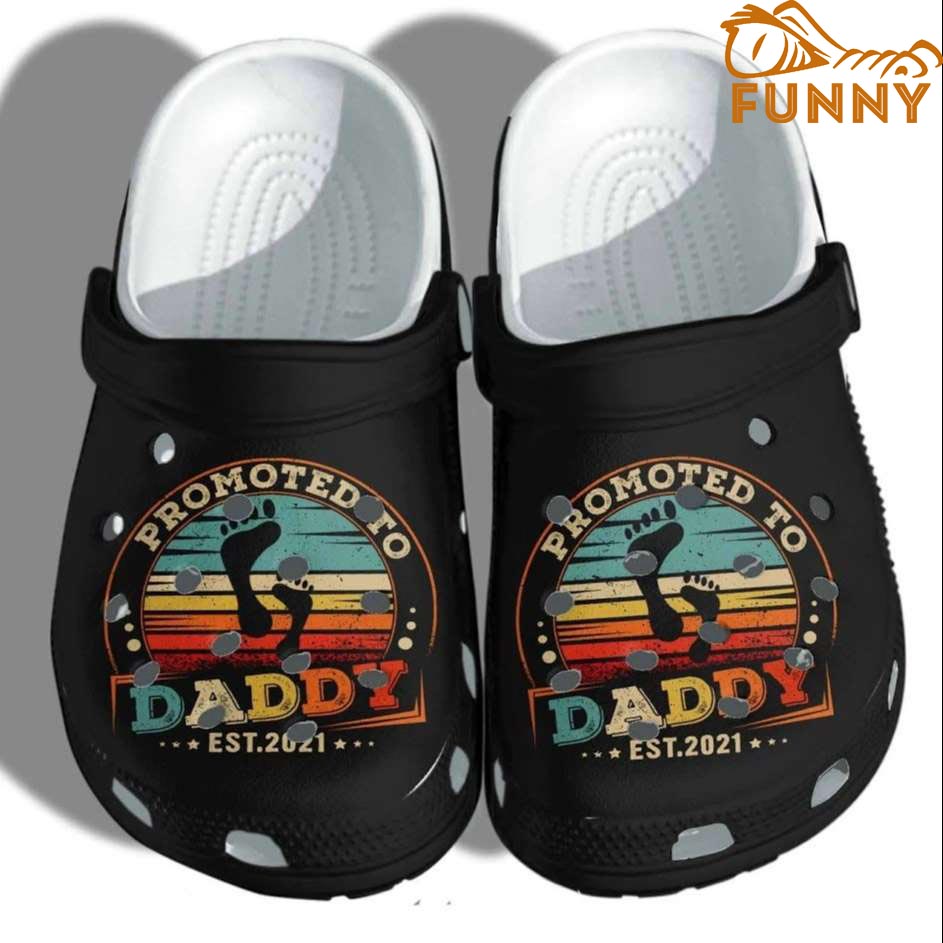 Customize Promoted To Daddy Black Crocs