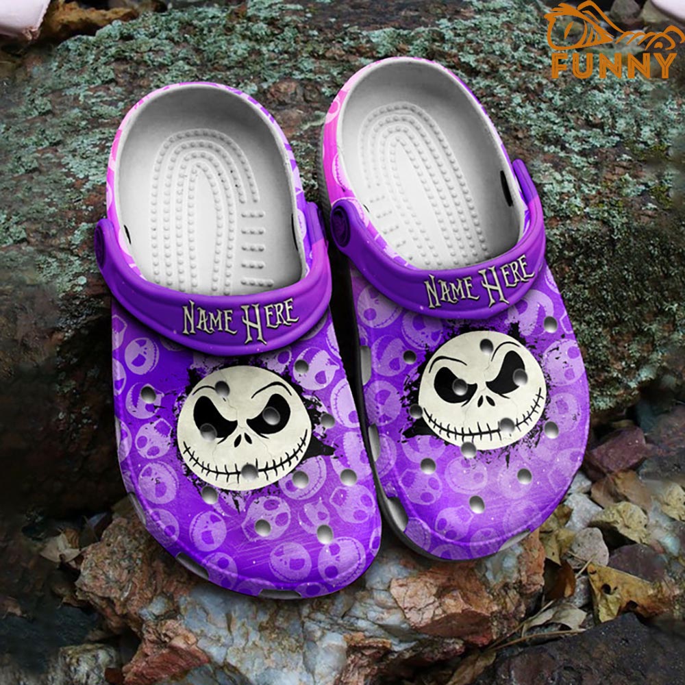 Customized Jack Skellington Purple Crocs