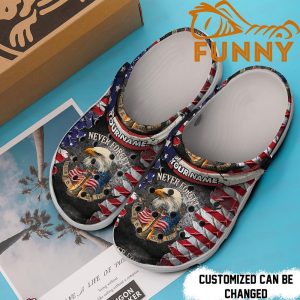 Customized Never Forget Freedom Is For Free Flag Veteran Crocs 2