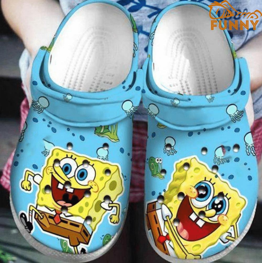 Funny SpongeBob Blue Crocs