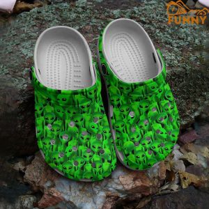 Green Packed Aliens Halloween Crocs
