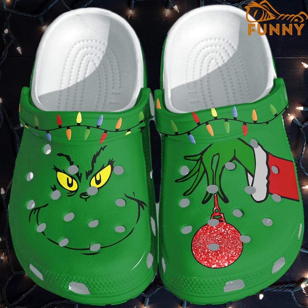 Grinch And Colorful Light Bulbs Christmas Crocs