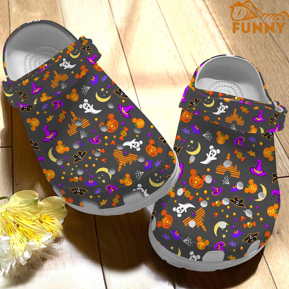 Halloween Light Black Disney Crocs - Step into style with Funny Crocs