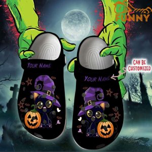 Personalized Black Cat Crocs Halloween Witch