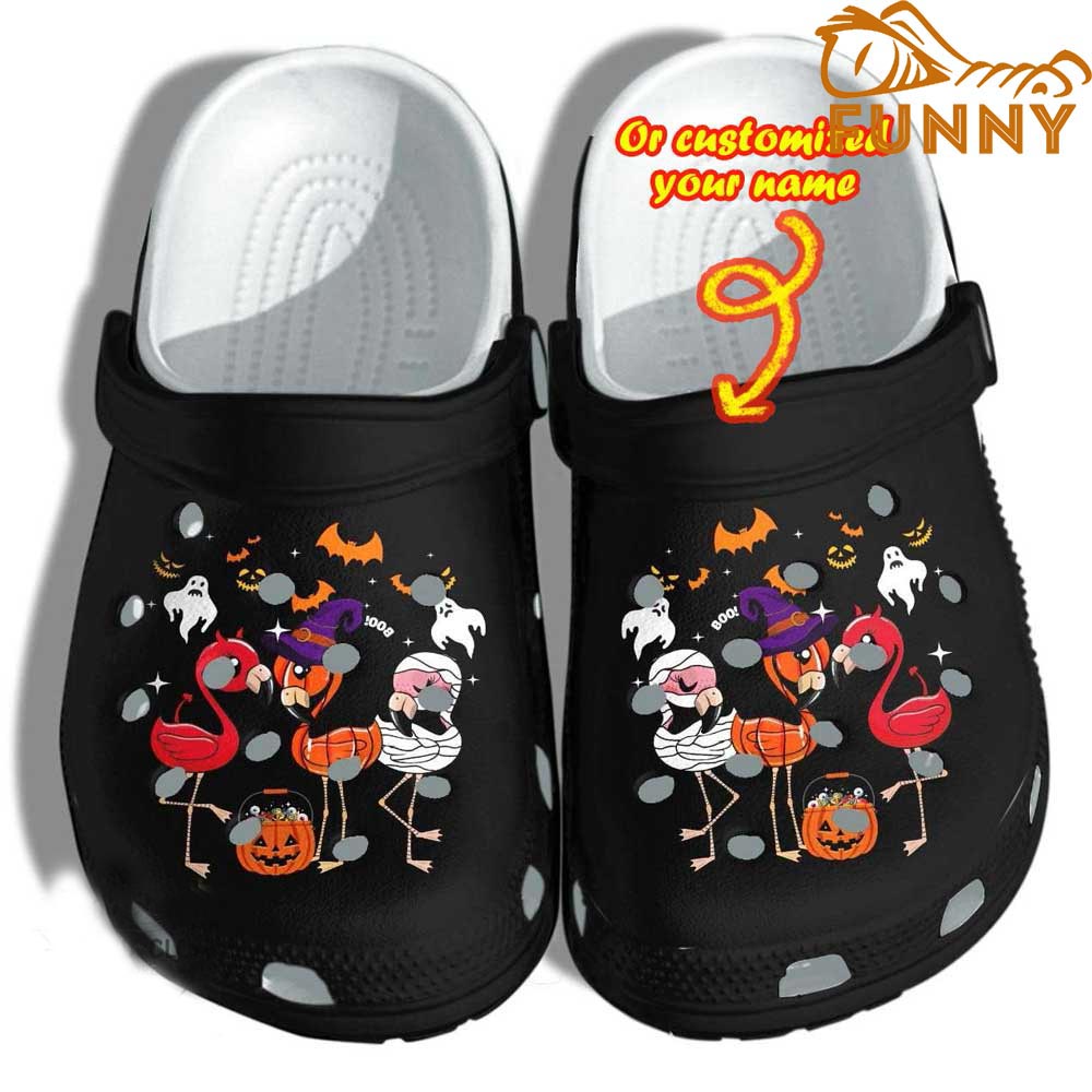 Personalized Flamingo Crocs Halloween, Ghost Clog Shoes