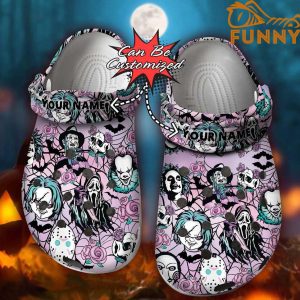 Personalized Horror Scary Movie Crocs Pink Halloween