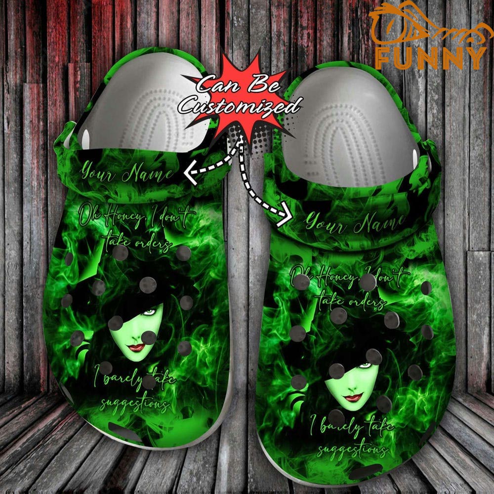 Personalized Witch Green Crocs Halloween ,Smoke Clogs Shoes
