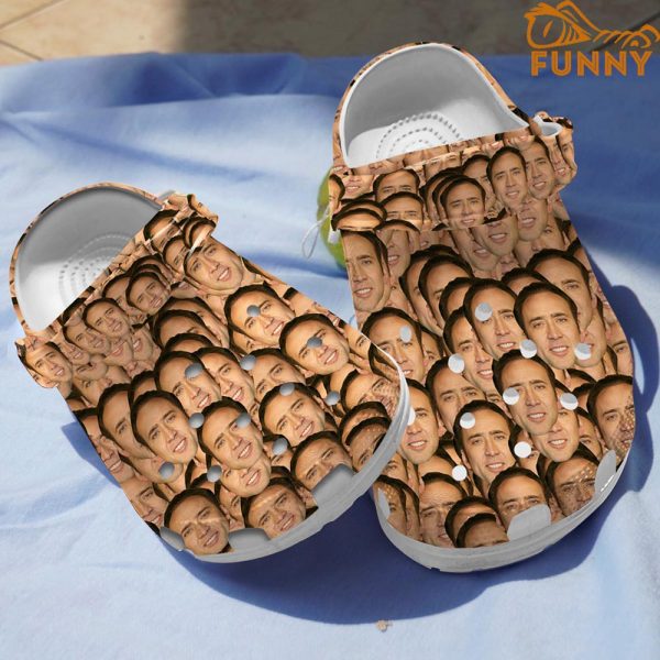 Nicolas Cage Face Pattern Crocs