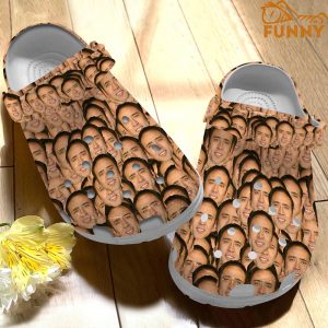 Nicolas Cage Face Pattern Crocs 3