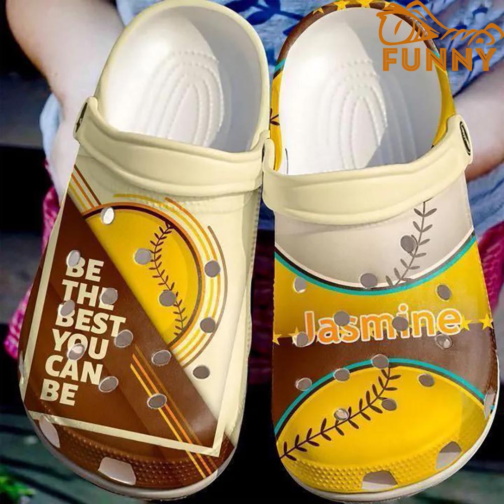 Personalized Baseball Yellow Best Crocs Crocband Shoes