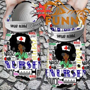 Personalized Black Woman Nurse Crocs
