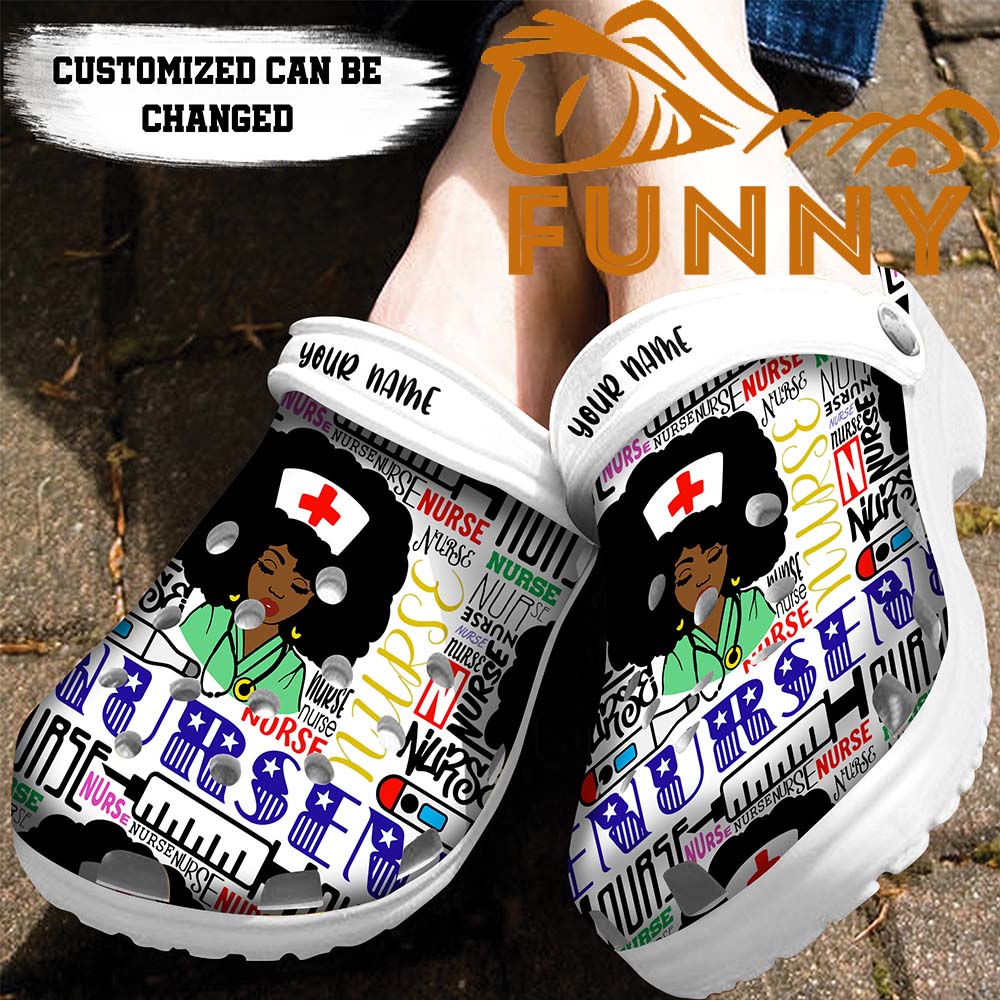 Personalized Black Woman Nurse Crocs - Step into style with Funny Crocs