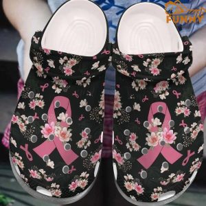 Personalized Breast Cancer Flower Crocs Crocband Shoes