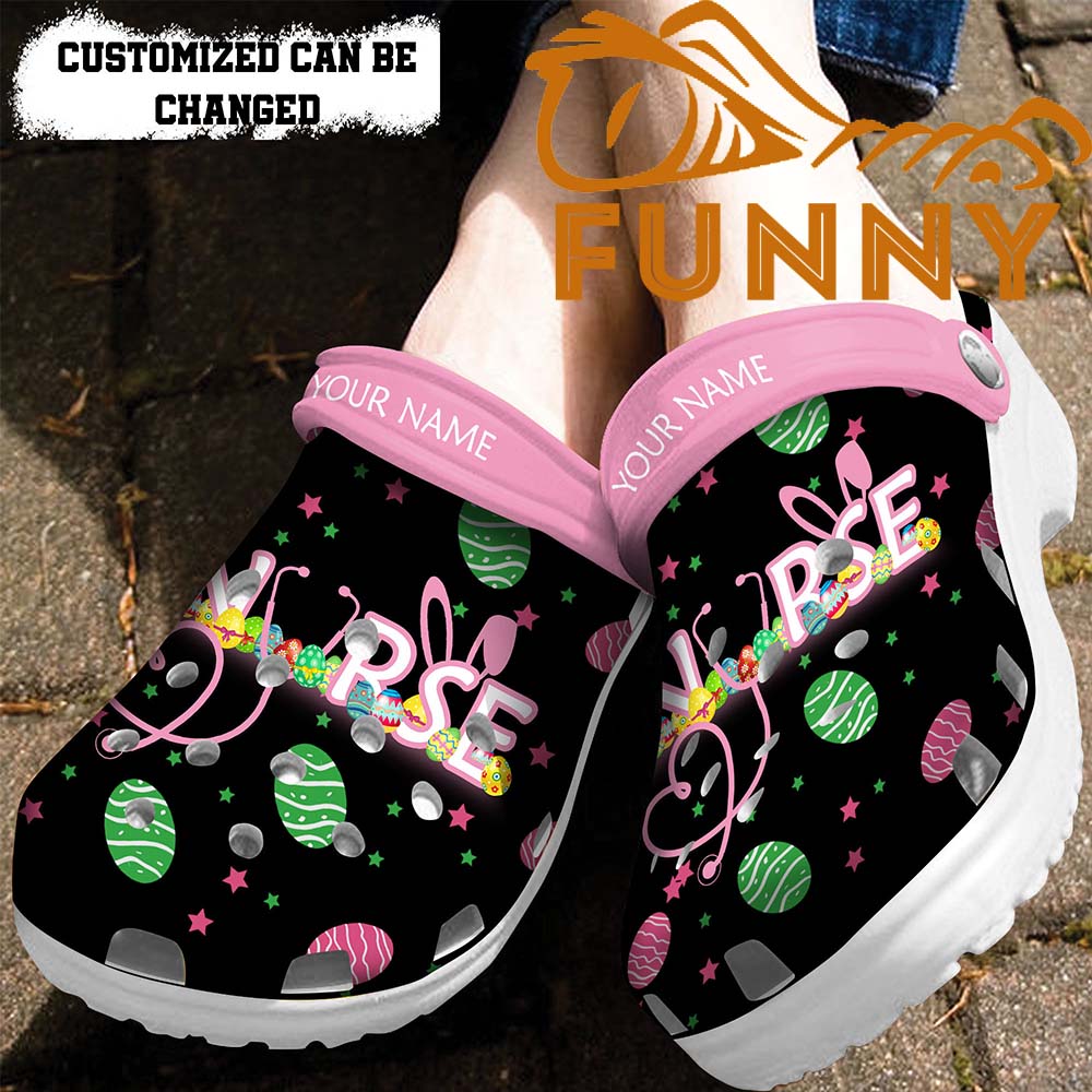 Personalized Happy Easter Nurse Crocs - Step into style with Funny Crocs