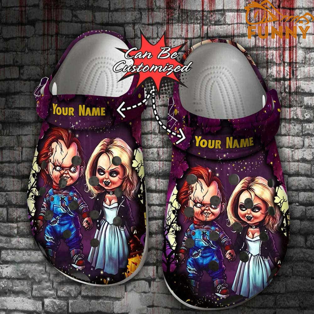 Personalized Chucky And Wife Crocs Halloween, Horror Movie