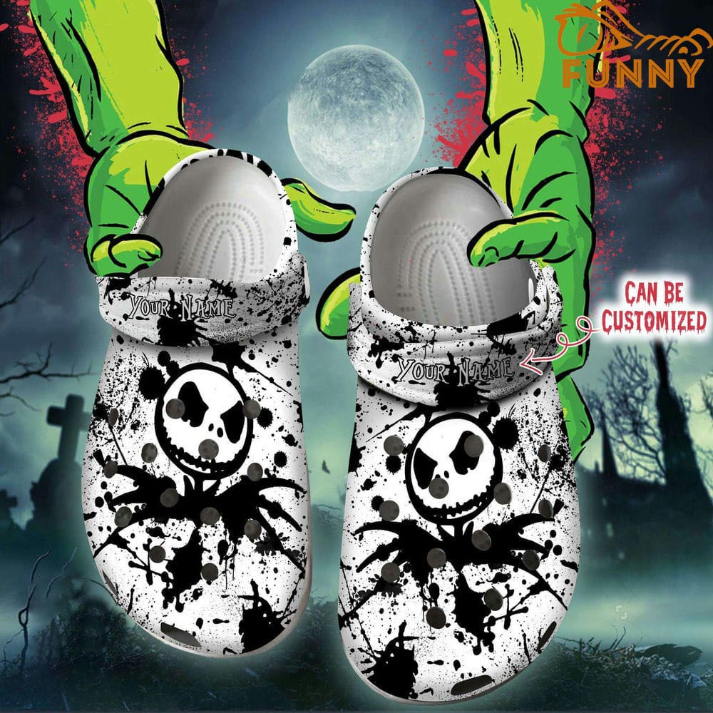 Personalized Jack Black Crocs, Gift For Halloween