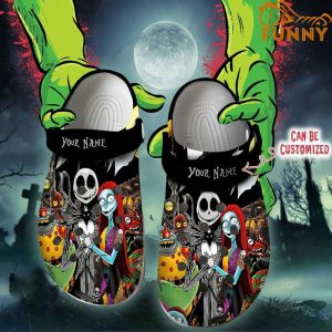 Personalized Jack And Sally Crocs Halloween, Nightmare Before Christmas