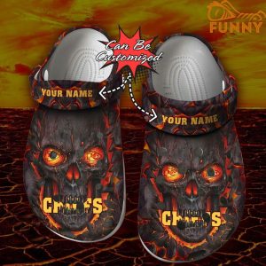 Personalized Kansas City Chiefs Crocs Halloween, Skull Lava
