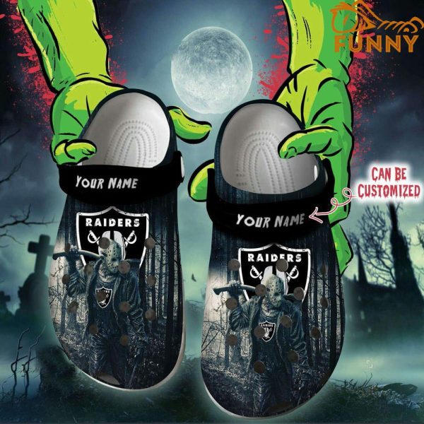 Personalized Las Vegas Raiders Crocs Halloween, Friday The 13th Clogs Shoes