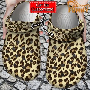 Personalized Leopard Fur Crocs Clog Shoes 1