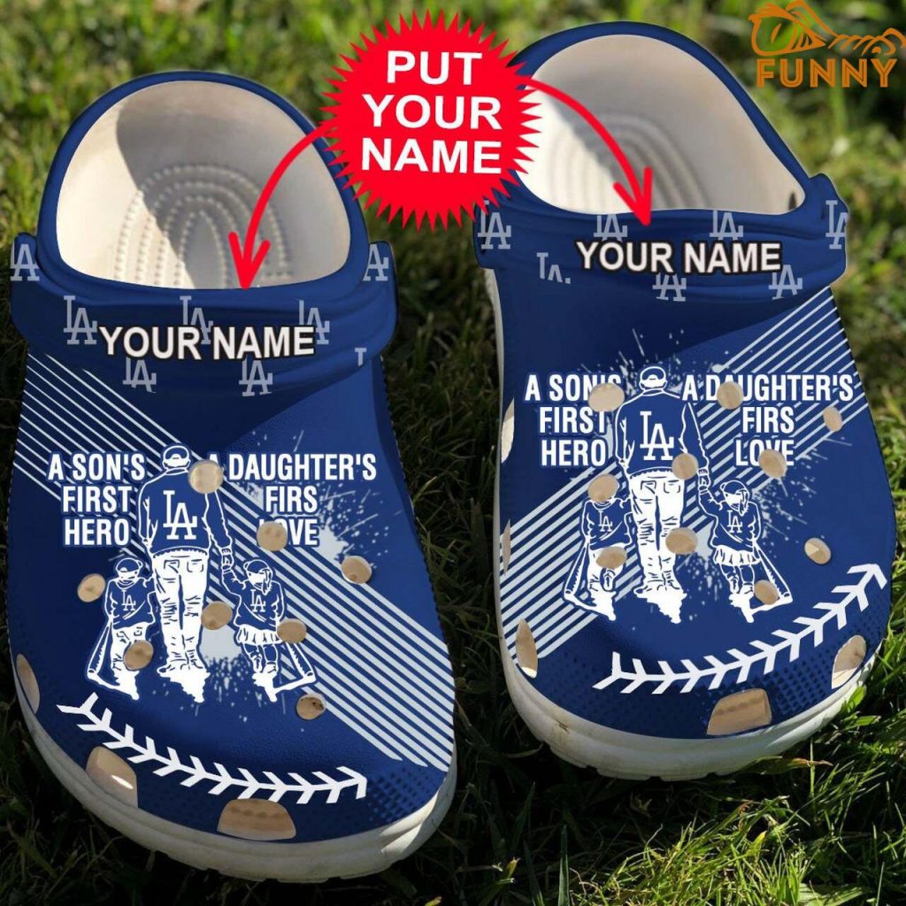 Personalized MLB Los Angeles Dodgers Crocs Dad And Son Daughter
