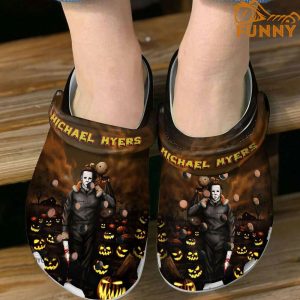 Personalized Michael Myers Pumpkin Crocs, Halloween Night