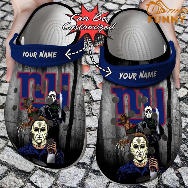 Personalized New York Giants Crocs, Horror Movie Gift For Halloween