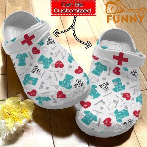 Personalized Nurse Scrub Life Pattern Crocs Classic Clog 3