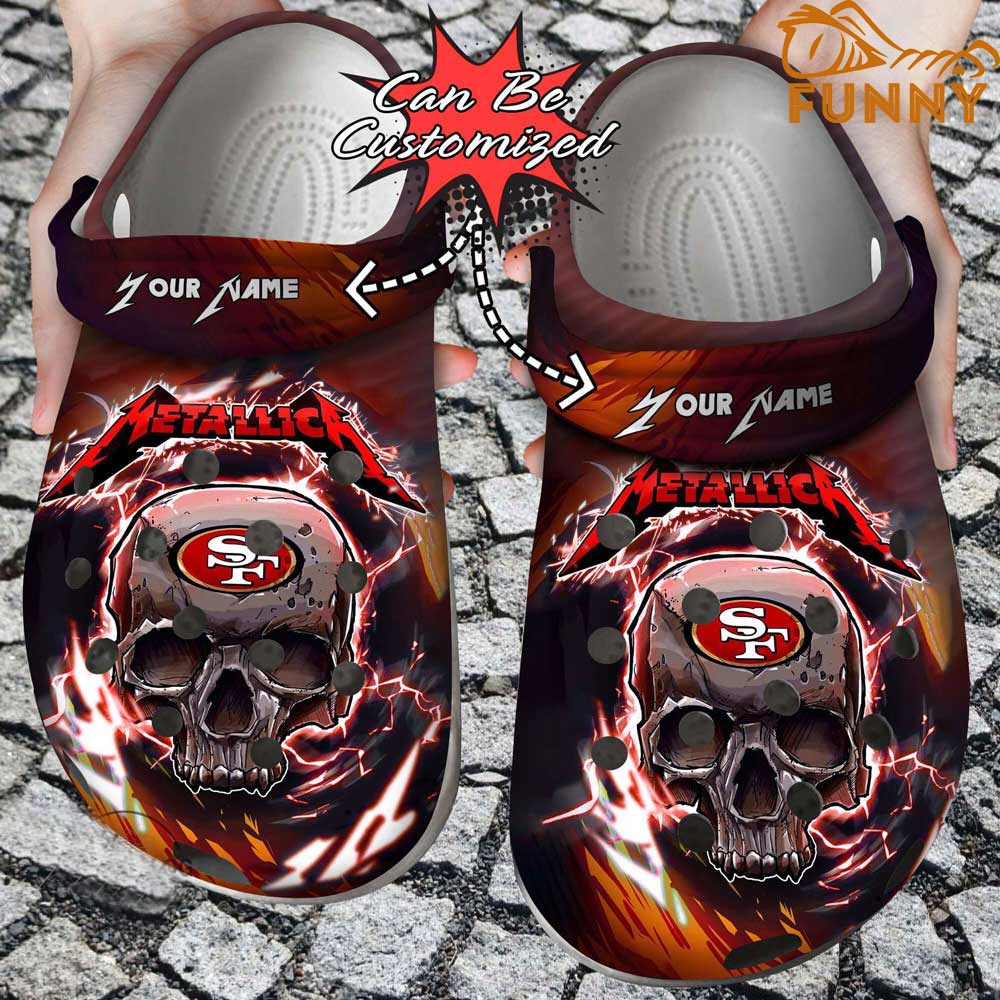 Personalized San Francisco 49ers Metallica Crocs Skull Lightning