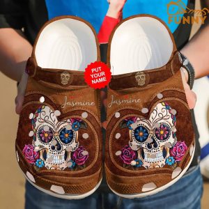 Personalized Skull Heart Crocs Shoes